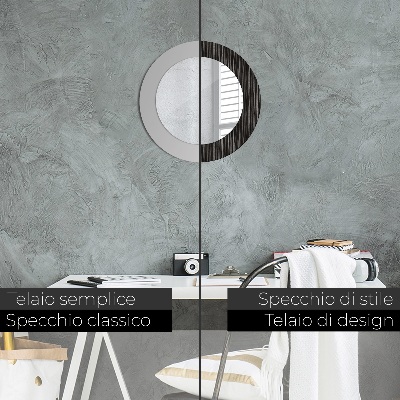 Specchio tondo con decoro Abstract metallic