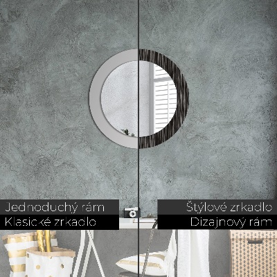 Specchio tondo con decoro Abstract metallic