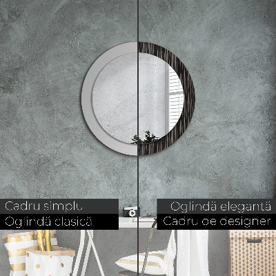 Specchio tondo con decoro Abstract metallic