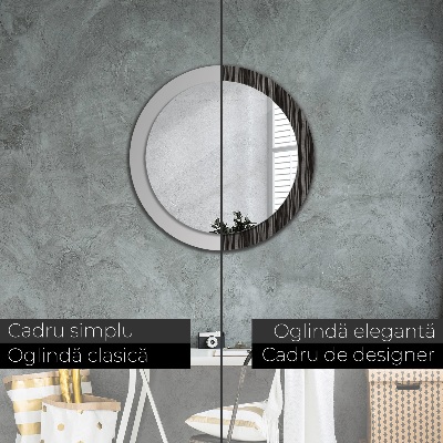 Specchio tondo con decoro Abstract metallic