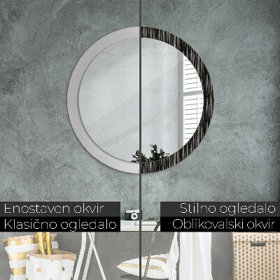 Specchio tondo con decoro Abstract metallic