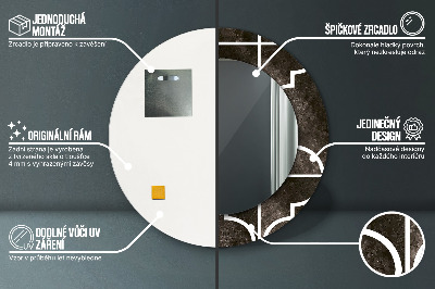 Specchio rotondo stampato Piastrelle antiche