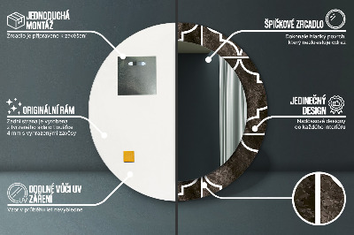 Specchio rotondo stampato Piastrelle antiche