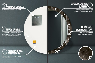 Specchio rotondo stampato Piastrelle antiche