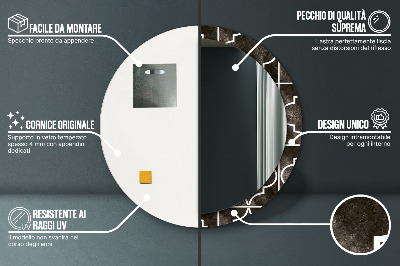 Specchio rotondo stampato Piastrelle antiche