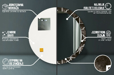 Specchio rotondo stampato Piastrelle antiche