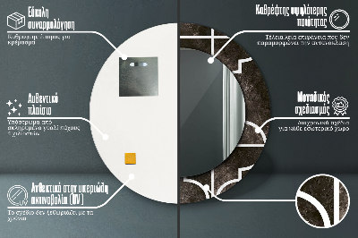 Specchio rotondo stampato Piastrelle antiche