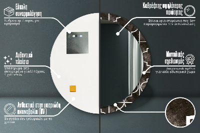 Specchio rotondo stampato Piastrelle antiche