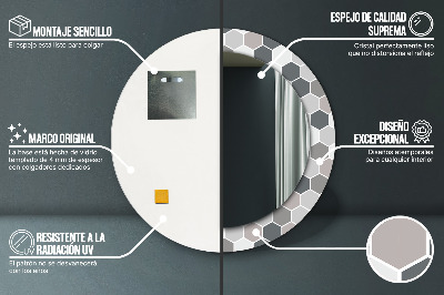 Specchio rotondo stampato Pattern esagonale