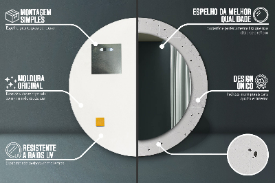 Specchio rotondo stampato Trama concreta