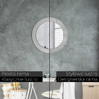 Specchio rotondo cornice con stampa Cemento grigio