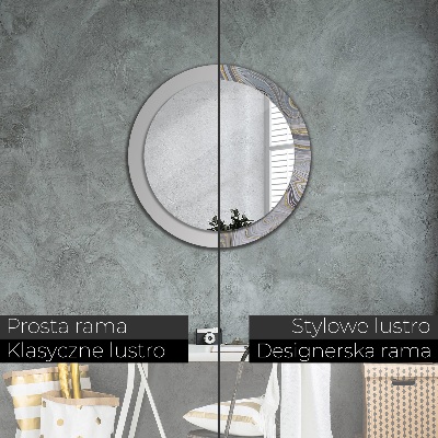 Specchio tondo con decoro Marmo grigio