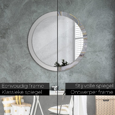 Specchio tondo con decoro Marmo grigio