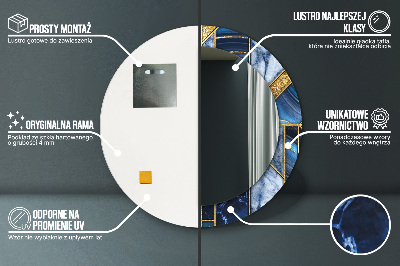 Specchio rotondo stampato Marmo moderno