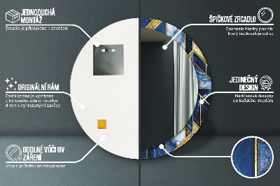 Specchio rotondo stampato Marmo moderno