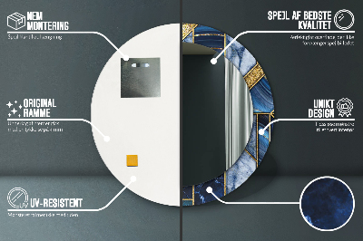 Specchio rotondo stampato Marmo moderno