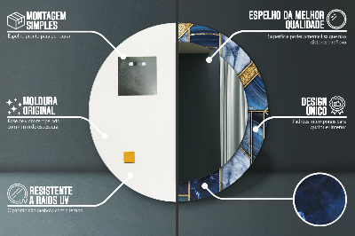 Specchio rotondo stampato Marmo moderno