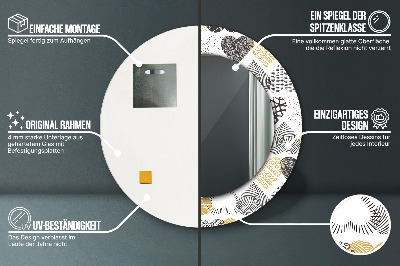 Specchio rotondo stampato I cuori di scarabocchi