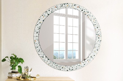 Specchio rotondo cornice con stampa Pietra naturale