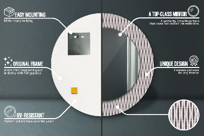 Specchio rotondo stampato Pattern di punti geometrici