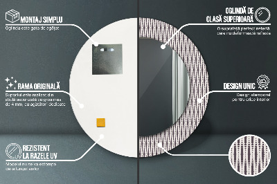 Specchio rotondo stampato Pattern di punti geometrici