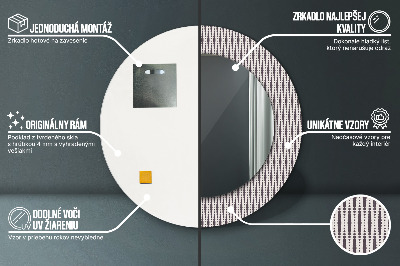 Specchio rotondo stampato Pattern di punti geometrici