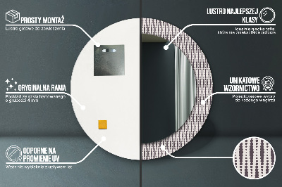 Specchio rotondo stampato Pattern di punti geometrici