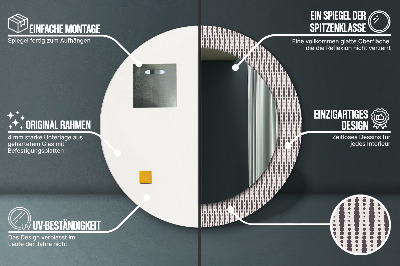 Specchio rotondo stampato Pattern di punti geometrici