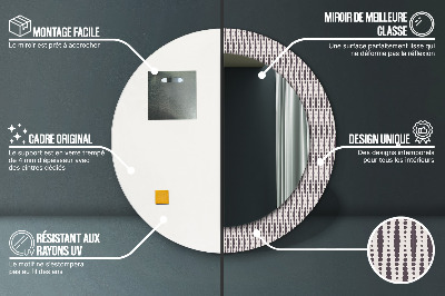 Specchio rotondo stampato Pattern di punti geometrici