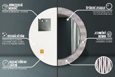 Specchio rotondo stampato Pattern di punti geometrici