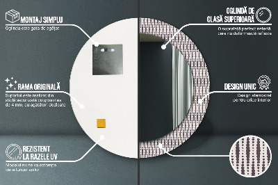 Specchio rotondo stampato Pattern di punti geometrici