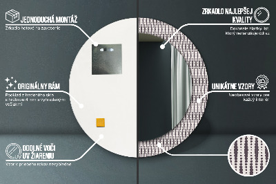 Specchio rotondo stampato Pattern di punti geometrici