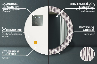 Specchio rotondo stampato Pattern di punti geometrici