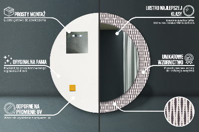 Specchio rotondo stampato Pattern di punti geometrici