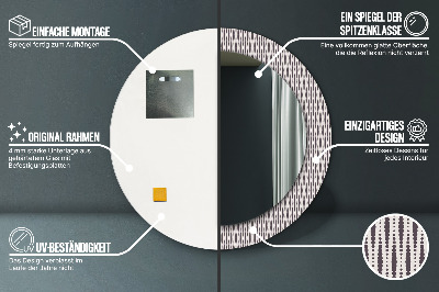 Specchio rotondo stampato Pattern di punti geometrici