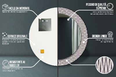 Specchio rotondo stampato Pattern di punti geometrici