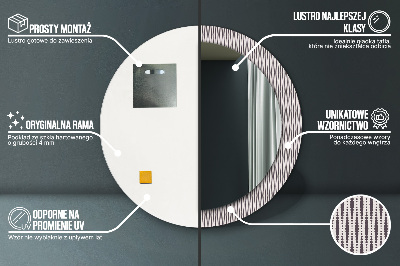 Specchio rotondo stampato Pattern di punti geometrici