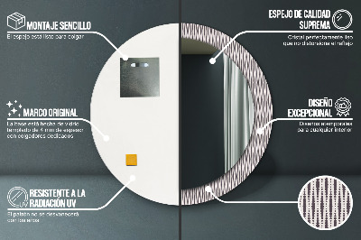 Specchio rotondo stampato Pattern di punti geometrici