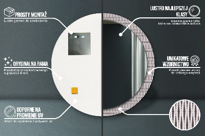 Specchio rotondo stampato Pattern di punti geometrici