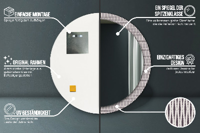 Specchio rotondo stampato Pattern di punti geometrici