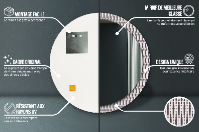 Specchio rotondo stampato Pattern di punti geometrici