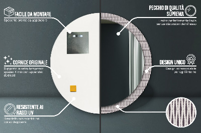 Specchio rotondo stampato Pattern di punti geometrici