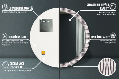 Specchio rotondo stampato Pattern di punti geometrici