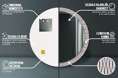 Specchio rotondo stampato Pattern di punti geometrici