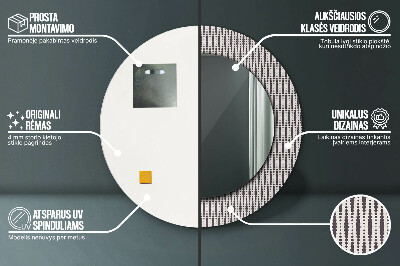 Specchio rotondo stampato Pattern di punti geometrici