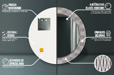 Specchio rotondo stampato Pattern di punti geometrici