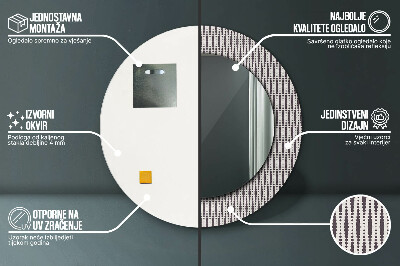 Specchio rotondo stampato Pattern di punti geometrici