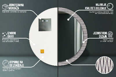 Specchio rotondo stampato Pattern di punti geometrici