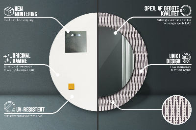 Specchio rotondo stampato Pattern di punti geometrici