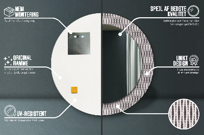 Specchio rotondo stampato Pattern di punti geometrici